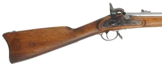 U.S. Model 1863 Springfield Rifled Musket,
.58 caliber, 40" barrel, 
percussion, walnut stock, used,
made in Japan for Navy Arms Co.